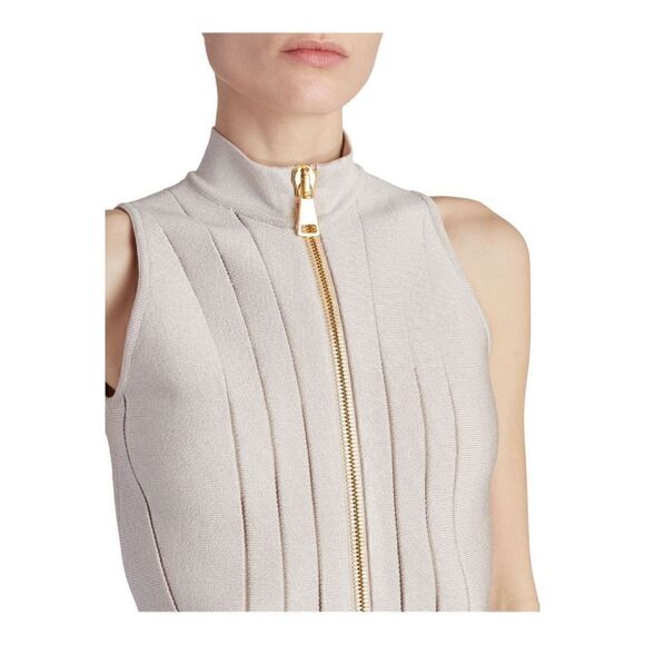 BALMAIN Sleeveless Zip Front Light Rose Minidress Size 10 (42) NWD - Picture 9 of 15